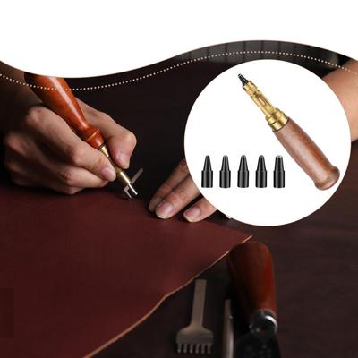 Automatisches Lederlochstanzer-Set Rotationswerkzeug für Papierbasteln, mit 6 austauschbaren Spitzen