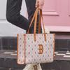 MLB Boston Red Sox Large Capacity Vintage Logo Print Polyester Tote Bag Women tote bags Brown 3AORL013N-43BRS