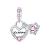 925  Silver January-December Birthday Stone Love Zircon Pendant Bead Fit Charms Necklace Bracelet Women Jewelry DIY Gift