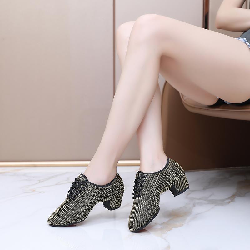 New Adult Women Latin Dance Shoes Ladies Modern Standard Dancing ShoesTeachers Shoes Indoor Heeled 3.5cm