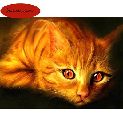 Diamond Embroidery Yellow Cat 5D DIY  Diamond Painting Full Round Cross Stitch