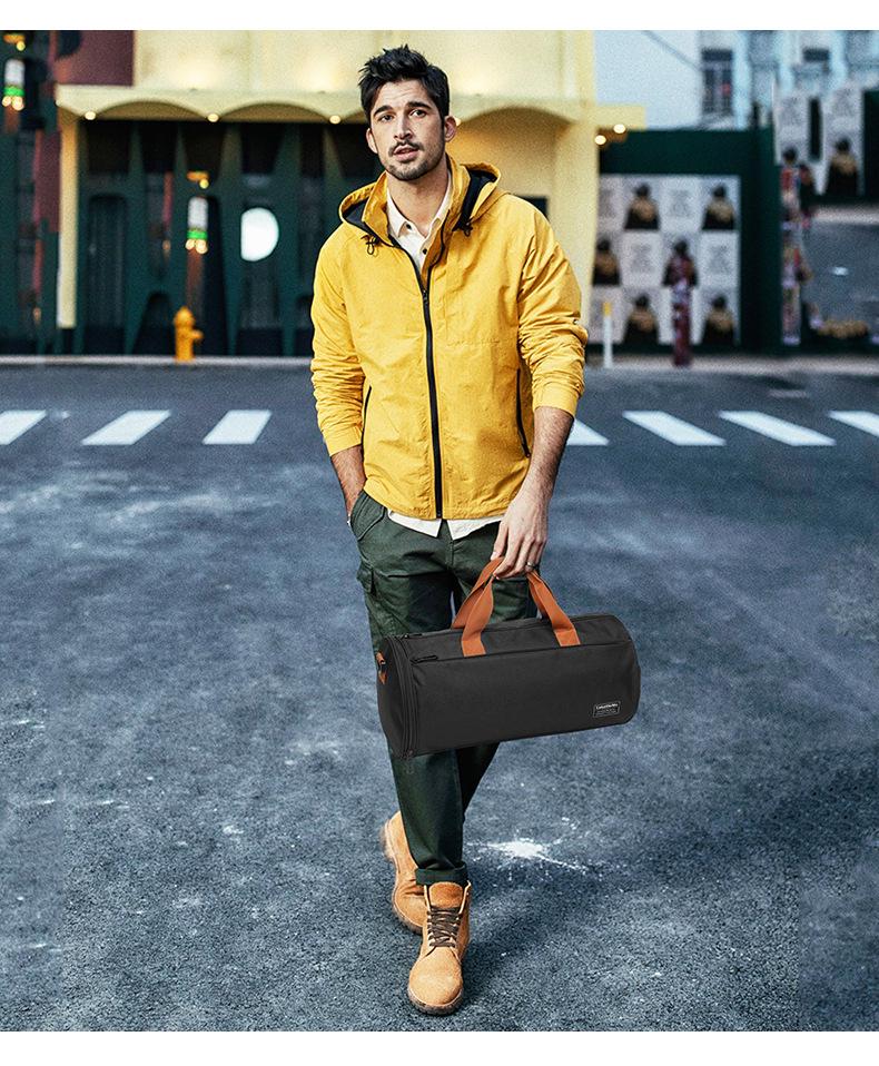 Cross-border Cylinder Bag: Unisex Folding Tote, Travel Sports, Large Capacity, Water-Resistant Fitness Luggage