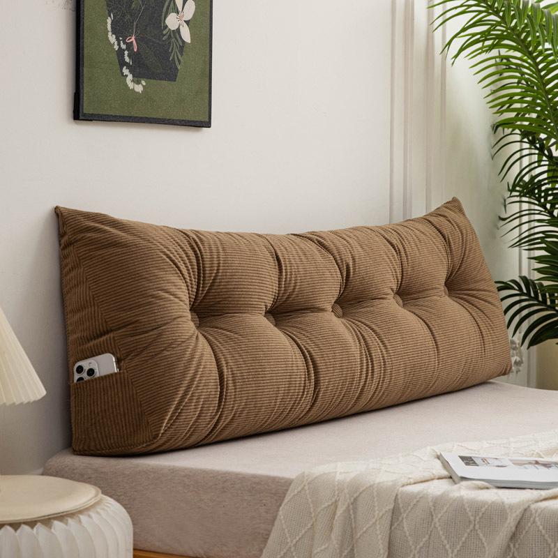 

Triangle Headrest Pillow for Dormitory or Bedroom - Large Tatami-style Backrest Cushion with Soft Padding 60x40x12cm