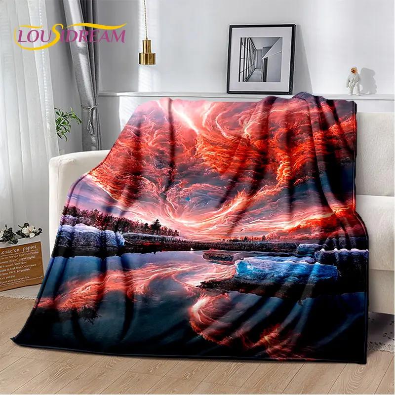 3D Natural ,Tornado, Cloud Soft Plush Blanket,Flannel Blanket Throw Blanket for Living Room Bedroom Bed Sofa Picnic Kids Office