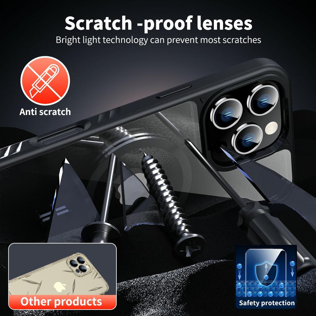 For iPhone 16 Case Compatible with MagSafe TPU+PC Shockproof Phone Back Cover