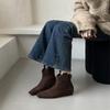 Inner Heightening Short Boots Women's 2025 Autumn and Winter New Suede Medium Boots Retro Thin Boots Small Square Head