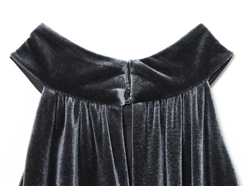 2025 Stylish European-American Velvet Balloon Dress for Women