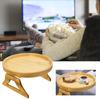 Wooden Couch Clip On Tray Table 25cm Armrest Organizer Holds Remote Drinks Phone Snacks, Stable Side Table for Living Room