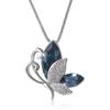 [Richapex] Women's Butterfly Necklace - Crystal and Zirconia Pendant Necklace, Hypoallergenic - Elegant Accessory