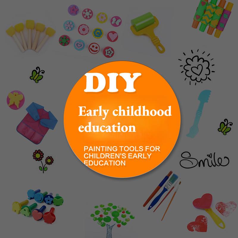 36 Piece Set of Kindergarten Painting Tools DIY Children's Graffiti Wall Painting Tools Children's Early Education Anti Fouling Painting Clothes