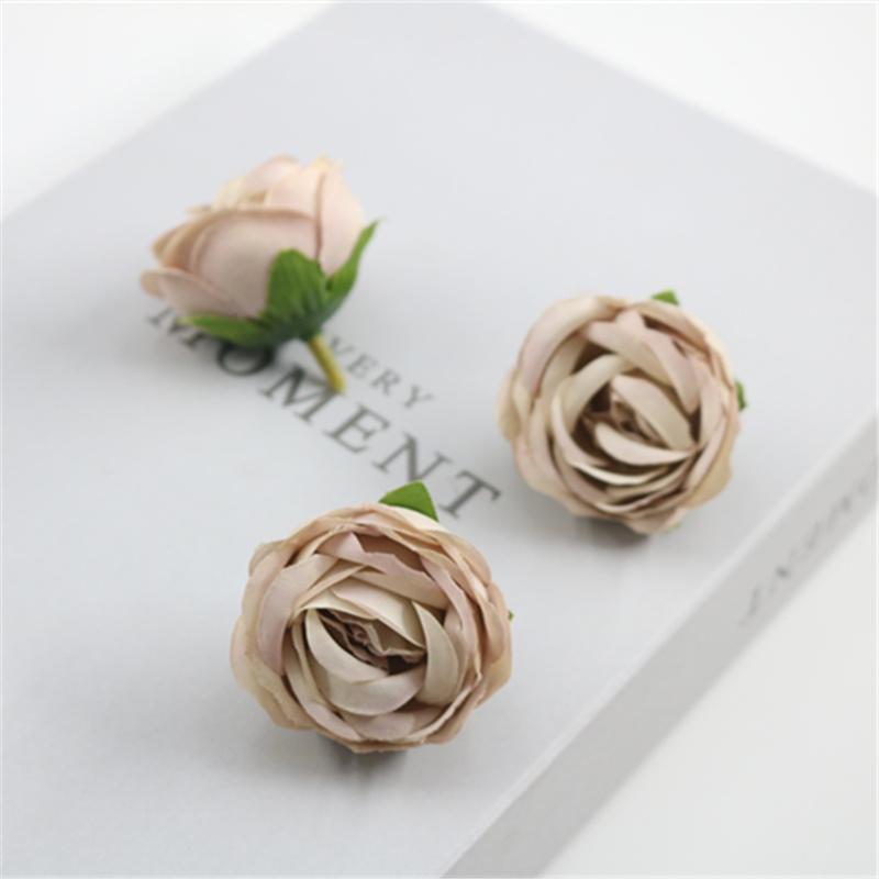 Retro Rolled Edge Silk Rose Flower, Artificial DIY Material for Gift Box, Decoration, and Wedding Arrangement