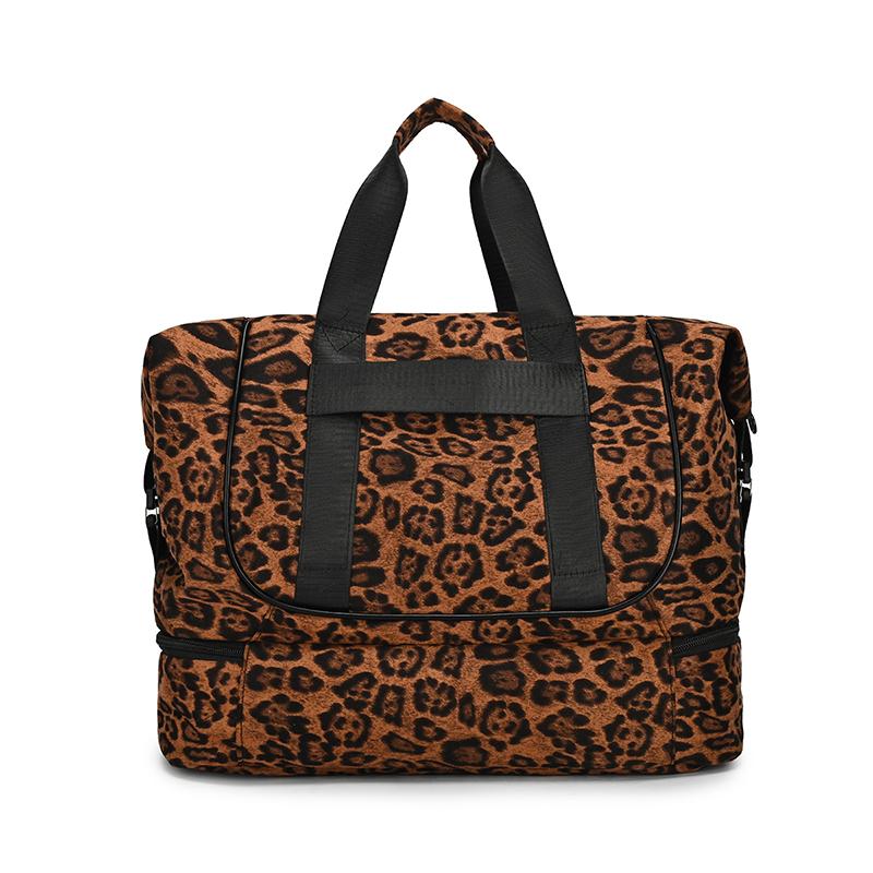 Leopard Print Large Capacity Travel Bag Women's Short-Distance Boarding Storage Bag Portable Luggage Bag
