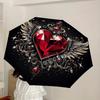 1pc Heart with Wings and Diamonds Umbrella with Plastic Handle,Suitable for All Seasons Home Travel Outdoor UmbrellaDD1371