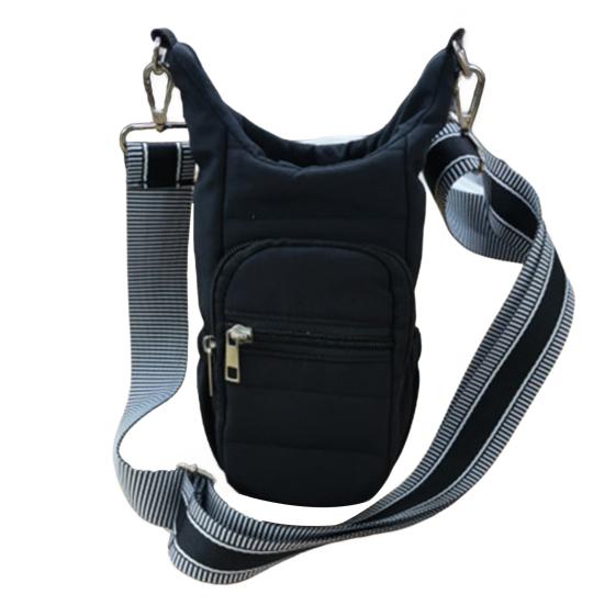 Prošívaná crossbody taška na láhev s vodou s kapsami Dámská taška na konvici Měkká polstrovaná taška přes rameno pro venkovní kempování, sport, cestování