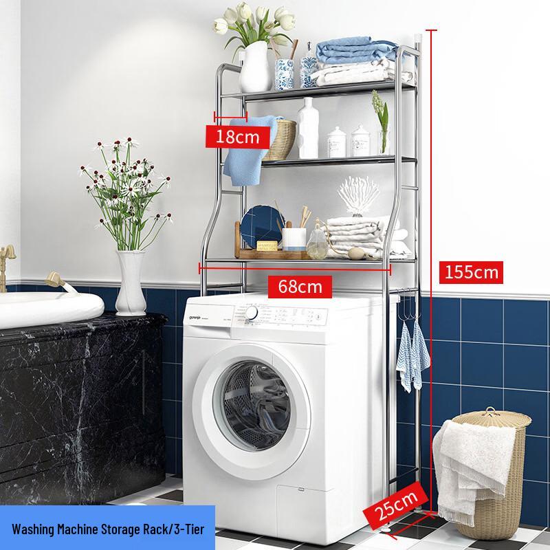 

CMAOS Stainless Steel 3-Tier Bathroom Laundry Storage Shelf