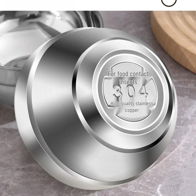 Ru Han 304 Stainless Steel Gold-Plated Rice Bowl Set