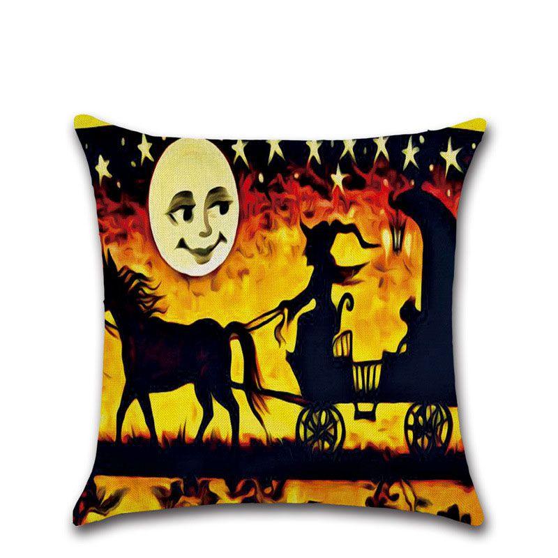 High-quality Flax Halloween Pumpkin Pillow Covers For Witch And Haunted House Decor