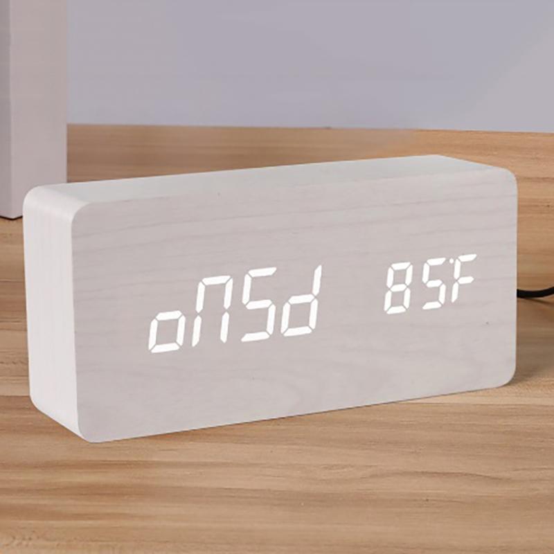 Led Student Alarm Clock Simple Wall Clock Temperature Display Table Clock Desktop Home Decor Garden