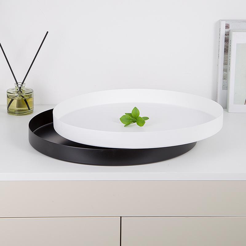 40 cm runder nordischer Dekorations-Tablett - Extra großes leichter Luxus Couchtisch- und Schmuckaufbewahrungs-Tablett