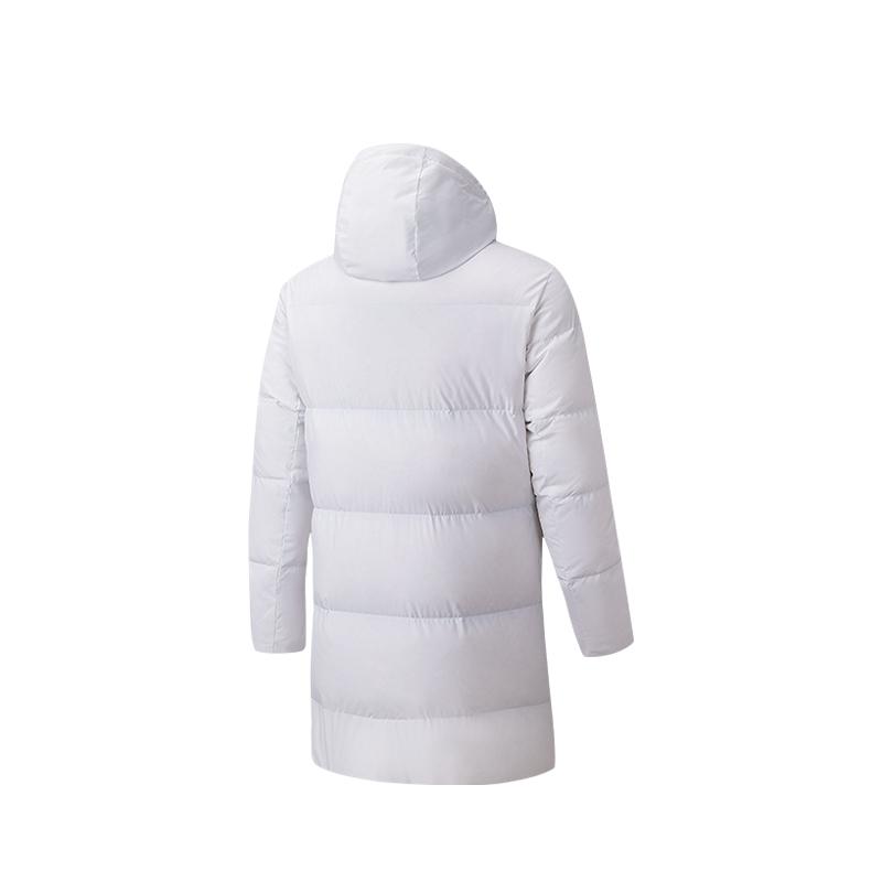 Anta Warm Thick Long Hooded Fashion Down Jacket Unisex Outerwear Pure-White 172617901-1