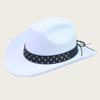 Stylish Leather Rivet Belt Design Felt Cowgirl Hat Women Men Wide Brim Jazz Cap Western Caps for Daily Life & Party