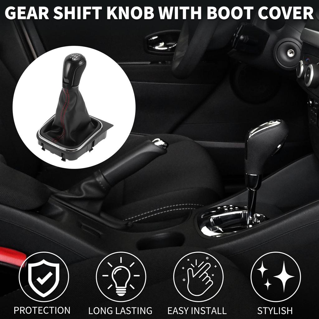 TUCKBOLD Manual Gear Shift Knob with Compatible with VW Ergonomic Design 6-Speed Cover, E-os 2006-2015, 1pc,