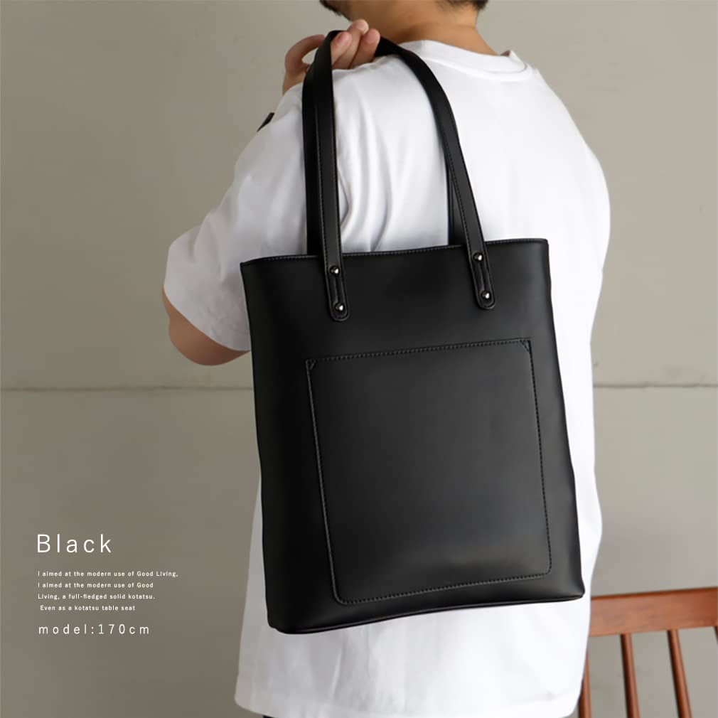 VITAFELICE Women's Long Handle Business Tote Bag (inb-10008p) (Black)