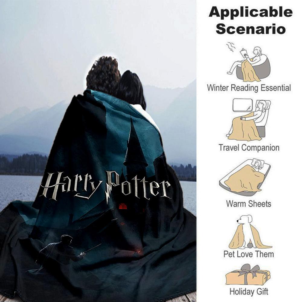 1pc Harry Potter Flannel Blanket Soft Warm Throw for Home, Office, Travel, All-Season Cozy Bedding GiftL1147
