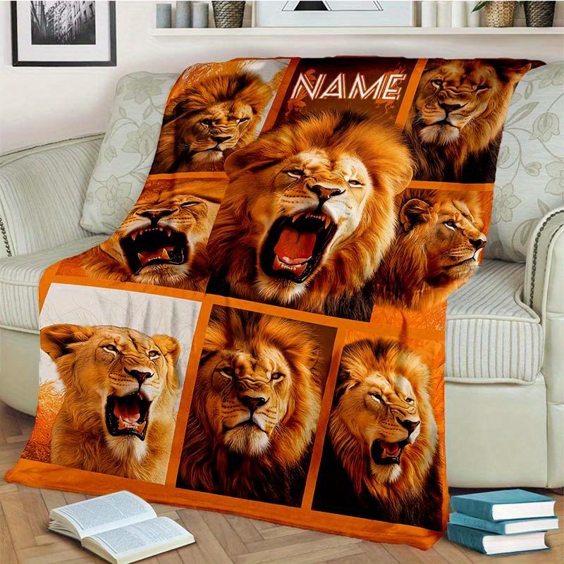 Lion Pride Customize Your Name Blanket Warm Comfortable And Soft Blankets Are Suitable For Home Lunch Break Blanket Office Sofa Sofa Gift To Relatives