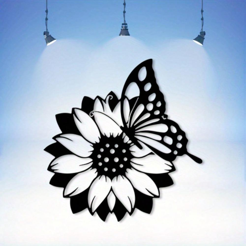 Metal Wall Art Sunflower Sculpture Vintage Rustic Courtyarden Barn Decor Weather Resistant Iron