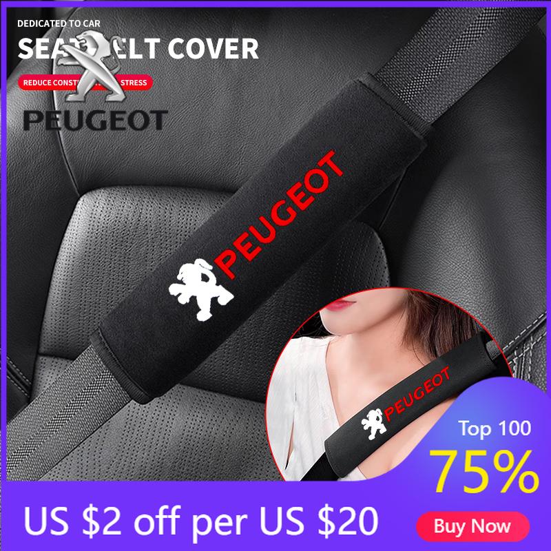 2026 Hot Car Sticker Car Seat Belt Cotton Safety Belt Shoulder Protector Cover For Peugeot 206 207 307 3008 2008 308 407 408 508