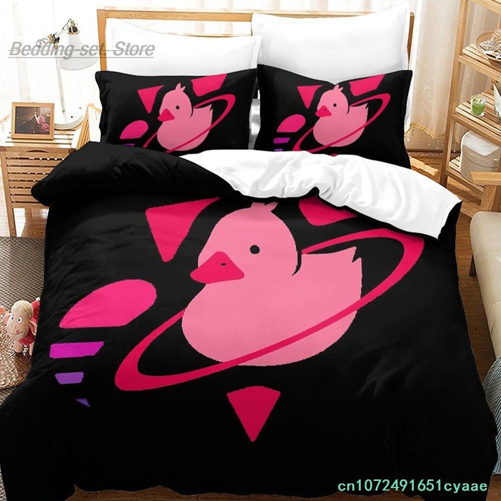 Quackity Duck Bedding Set Single Twin Full Queen King Size Bed Set Aldult Kid Bedroom Duvetcover Sets 3D Anime Bed Sheet Set