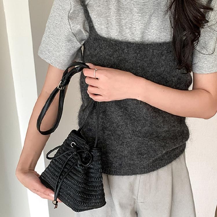 Drawstring Bucket Bag Leather Crossbody Handbags Ladies Evening Bag Fashion Shoulder Bag Purse Gifts for Women Girls