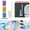 Disposable Toilet Brush Wands With Replaceable Heads Easy To Clean Toilet Bowl Lid And Corner Dirt Plastic Material Blue Yellow Purple