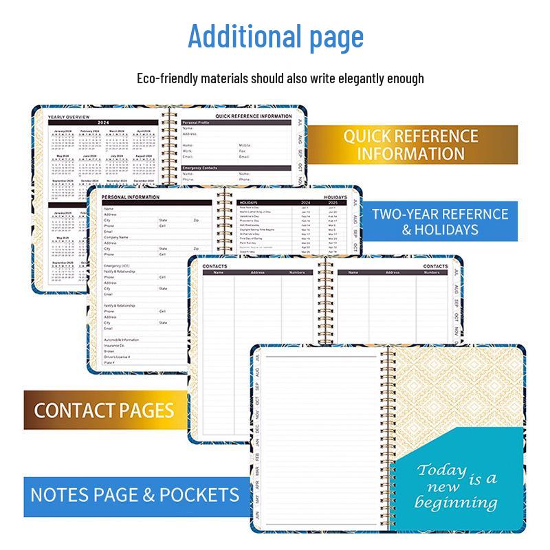 2026 Hardcover Spiral Planner & Sketch Notebook