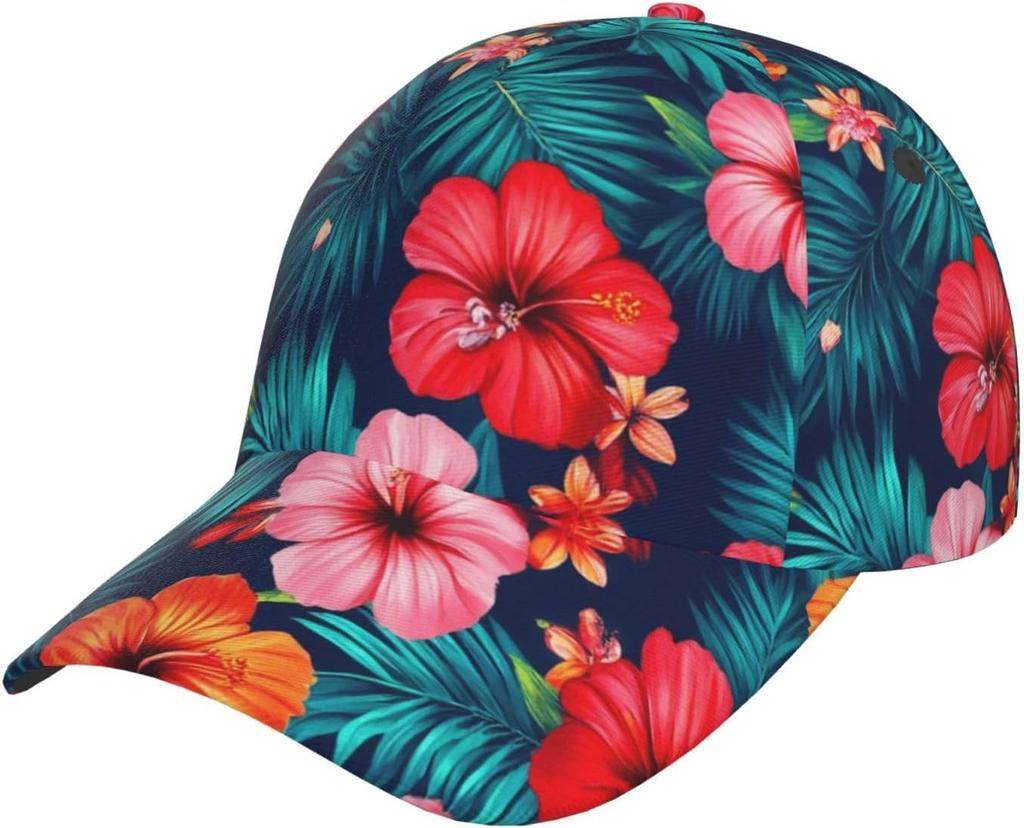Watercolor Cherry Blossom Branch Pattern Baseball Cap Women's Men's Athletic Fitted Cap Outdoor Baseball Hat Sports Sun Cap