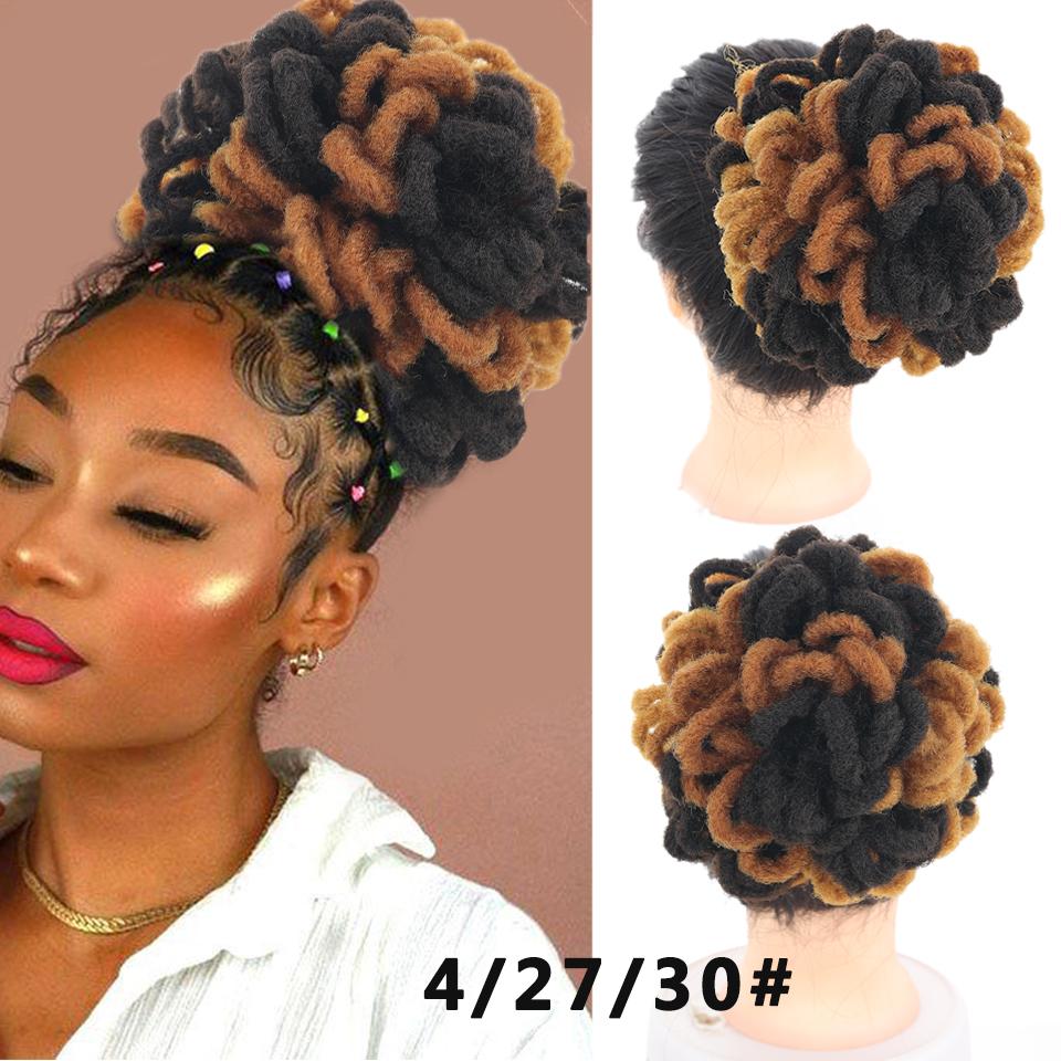 LUPU Moño de pelo Afro sintético para mujeres negras, moño con cordón, coleta de imitación, Clip en cola de poni, piezas de cabello