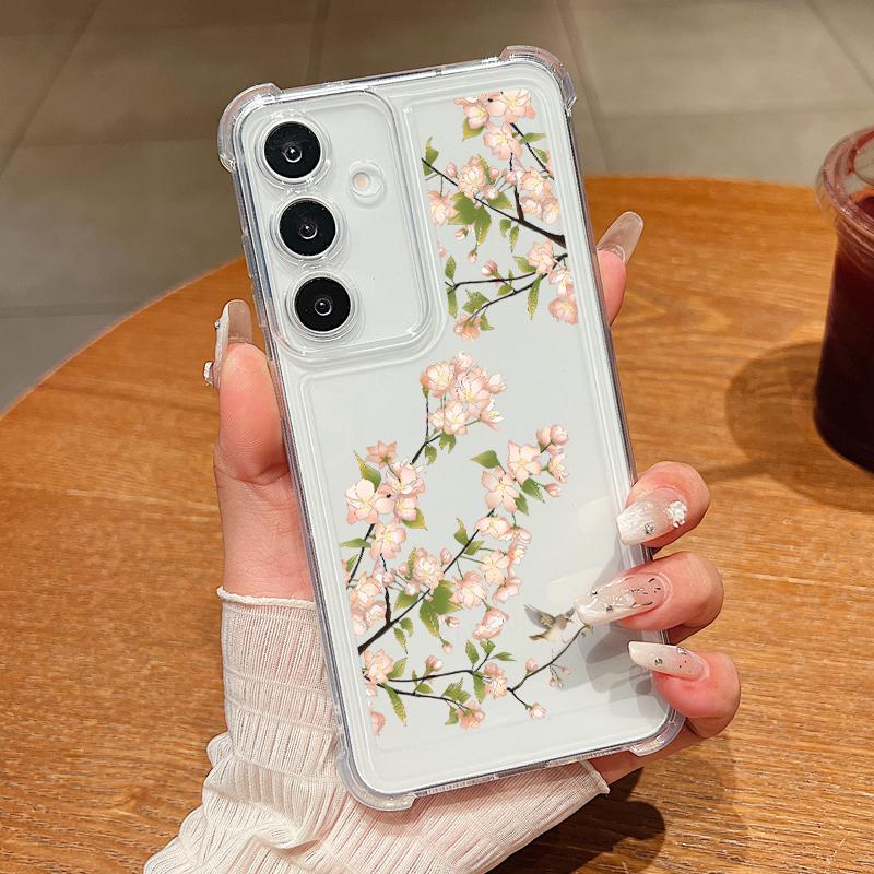 

Чехол с маленькими цветами для Samsung Galaxy A56 A16 A55 A54 A15 A36 5G S25 Edge S24 S25 S23 Ultra S22 Plus S24 FE Прозрачный ТПУ чехол для телефона Galaxy S24 FE