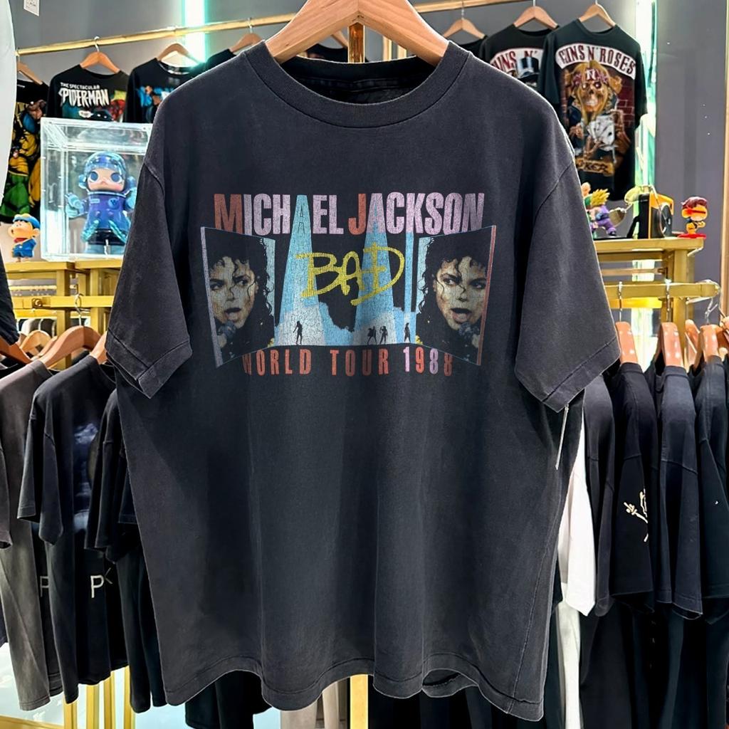 1988 Michael Jackson Bad World Tour Promo T-Shirt Black reprint PA11656