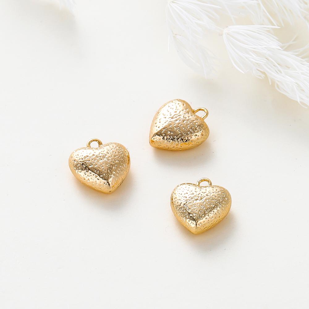 4pcs 12MM 18K Gold Color Brass Heart Charms Pendants Jewelry Making Supplies Diy Bracelet Necklace Earring Findings Accessories