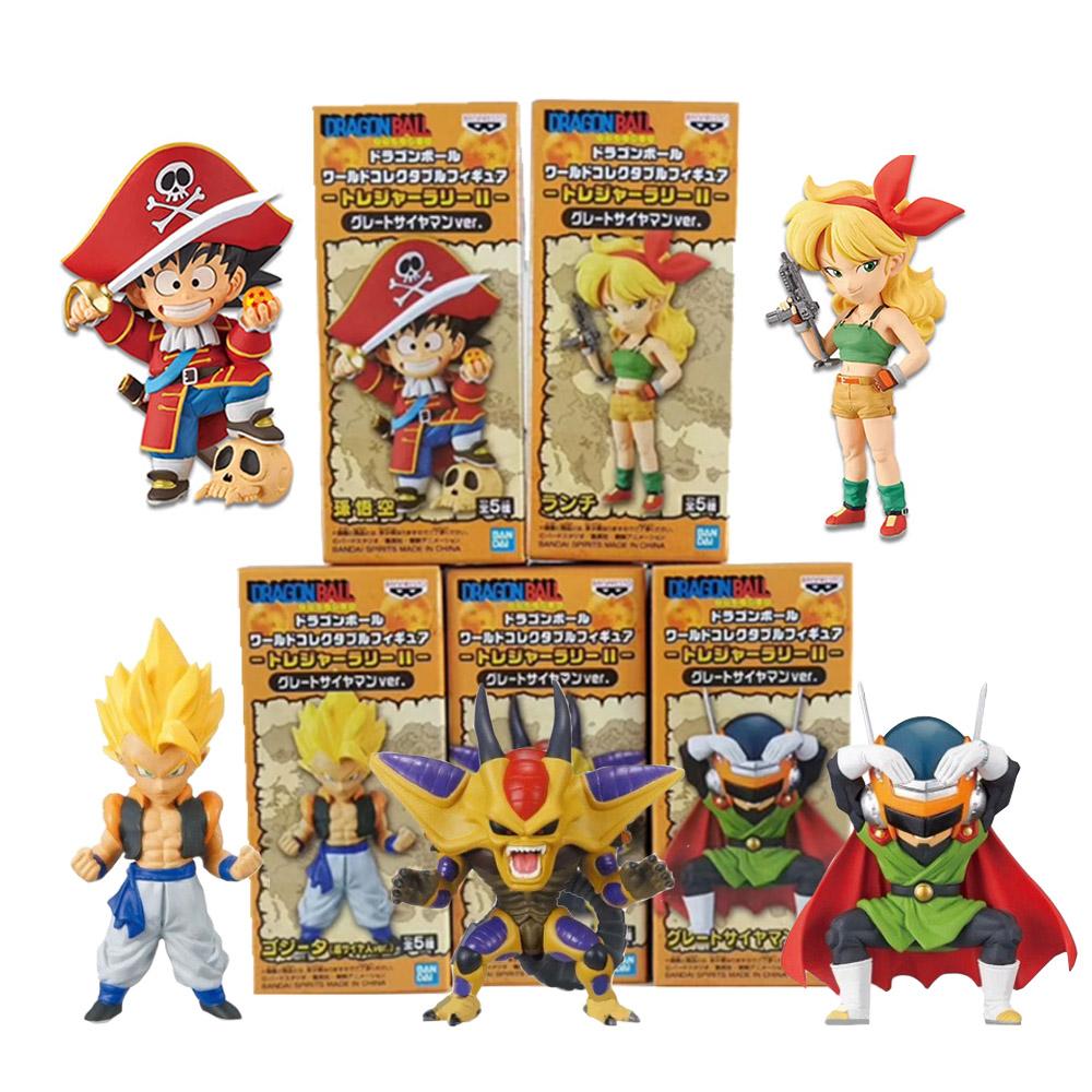 5Pcs/1Set Dragon Ball WCF Treasure 2 Set Figure Pirate Goku Lunch Masked Son Gohan Hirudegān Model Toy Doll Collection Gift