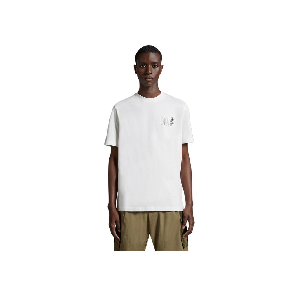 Moncler Printed Pattern Crew Neck Pullover Short Sleeve T-Shirt Men Tops White J10918C0004389AJS034