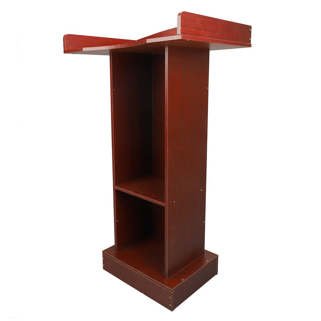 Podium Stand, Modern Wooden Classroom Lecterns & Podiums with Storage Shelf, Professional Presentation Podium for Classroom, Wedding, , Speech (