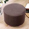 1Pc Round Seat Cover Elastic Protector Soft Pouffe Stool Removable Flannel Stool Cover Footstool