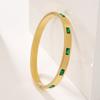 Modern Vintage Titanium Steel Bracelet For Women With Green Zircon For Casual Wear