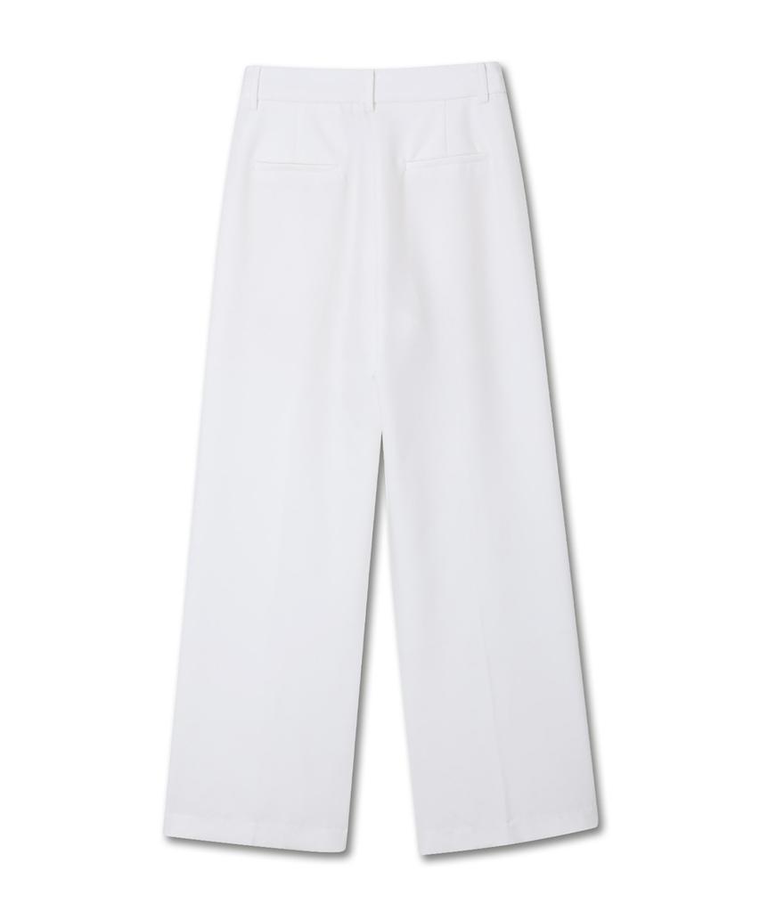 Michikoleondeonkosino Relaxed Double-Pleat Wide Slacks Ivory