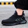 Summer Air Cushion Safety Shoes Men Breathable Lightweight Mesh Steel Toe Work Shoes Black New Sports Protective Work Sneakers