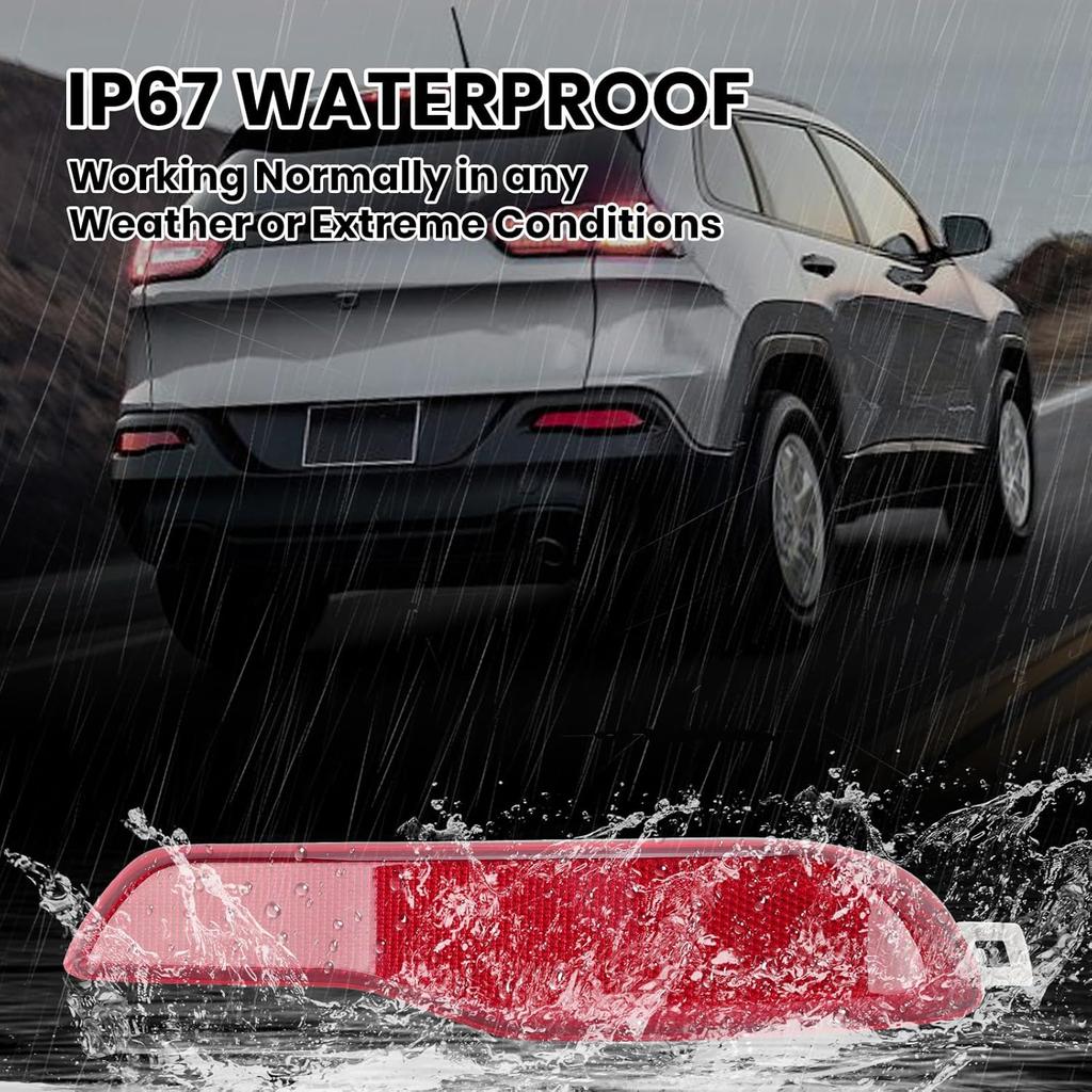 Rear Bumper Reflector For 2014 2015 2016 2017 2018 Jeep Cherokee 68105144AC Passenger Side (Right)