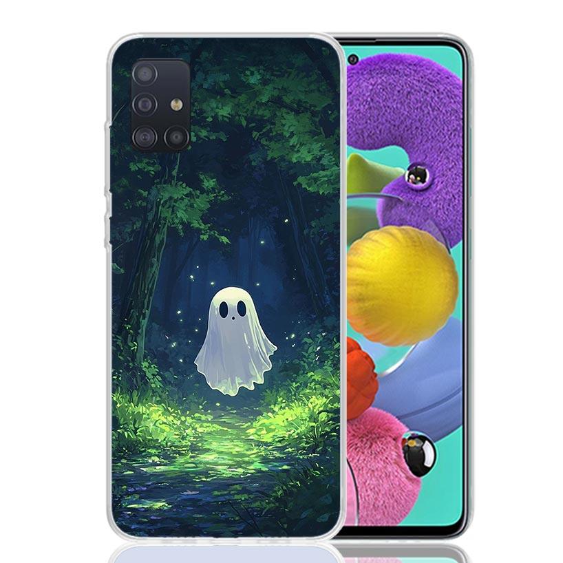 Cute Halloween Ghost Phone Case For Samsung Galaxy A52 A32 A22 A12 A02S A50S A30S A51 A31 AA71 Note 20 Ultra 10 S10 Plus Galaxy