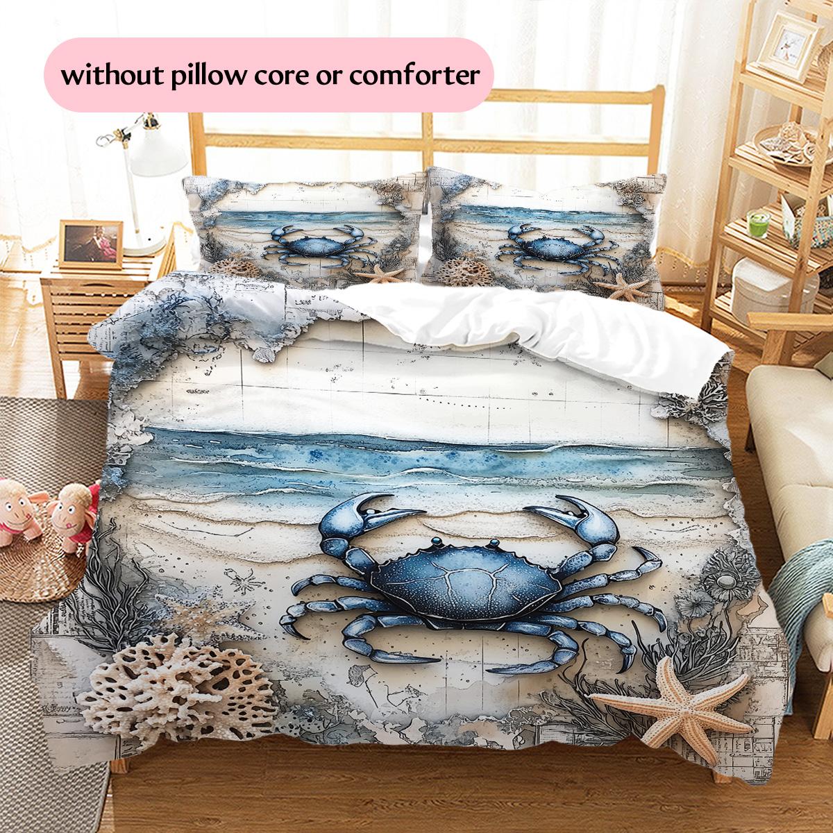 

Map Ocean Animals Pattern Bedding Quilt Set Home Decoration Gift (1 * duvet cover + 2 * pillowcase without core) 135x200cm